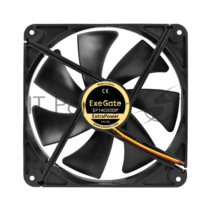 Вентилятор 12В DC ExeGate ExtraPower EP14025B3P (140x140x25 мм, 2-Ball (двойной шарикоподшипник), 3pin, 1600RPM, 31dBA)