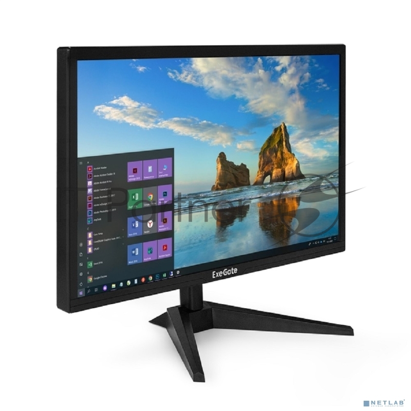Монитор 21.5 ExeGate EB2200A (VA LED Grade A+, FHD, 1920x1080@75Гц, 16:9, 200cd/m2, 3000:1, 170°/160°, 5ms, D-Sub, HDMI, Flicker-free, Low Blue Light, кабель HDMI 1.5м, VESA 75x75, регулировка наклона (tilt), черный)