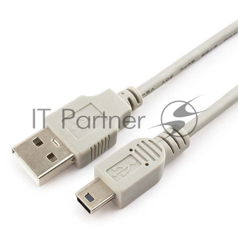 Кабель USB2.0 Cablexpert CC-USB2-AM5P-6-N, AM/MiniUSB, медь, экран, Pro, 1.8м серый, пакет
