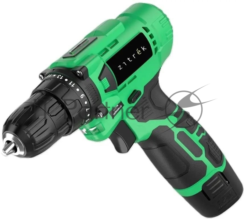 Дрель-шуруповерт Zitrek Green Li Plus зеленый/черный аккум. патрон:быстрозажимной (083-1021)