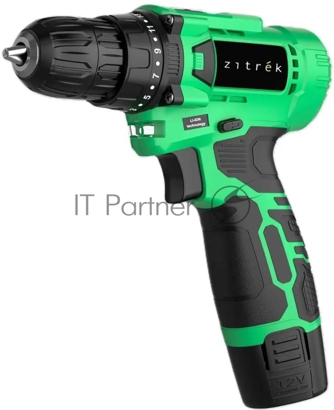 Дрель-шуруповерт Zitrek Green Li Plus зеленый/черный аккум. патрон:быстрозажимной (083-1021)