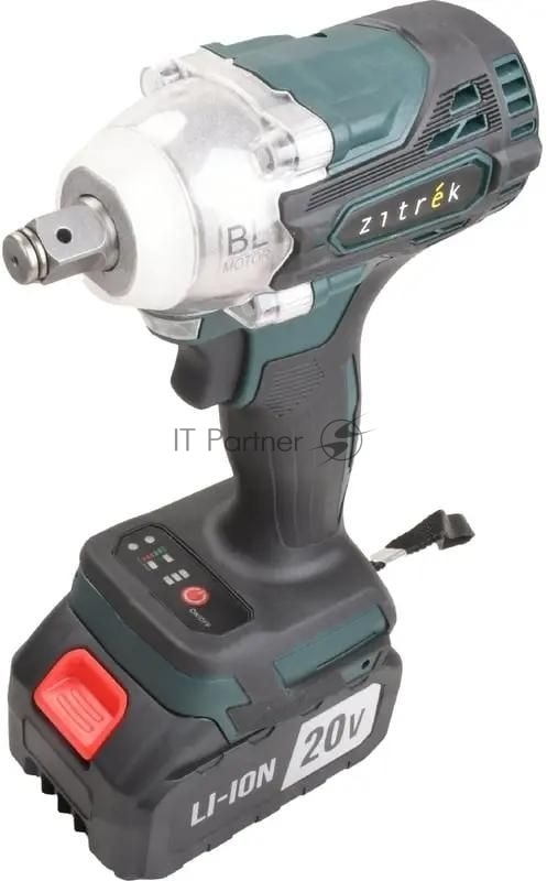 Гайковерт Zitrek Crusher 20 зеленый/черный аккум. патрон:квад.1/2 (кейс в комплекте) (085-1022)