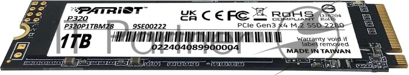 Накопитель SSD Patriot PCIe 3.0 x4 1TB P320P1TBM28 P320 M.2 2280