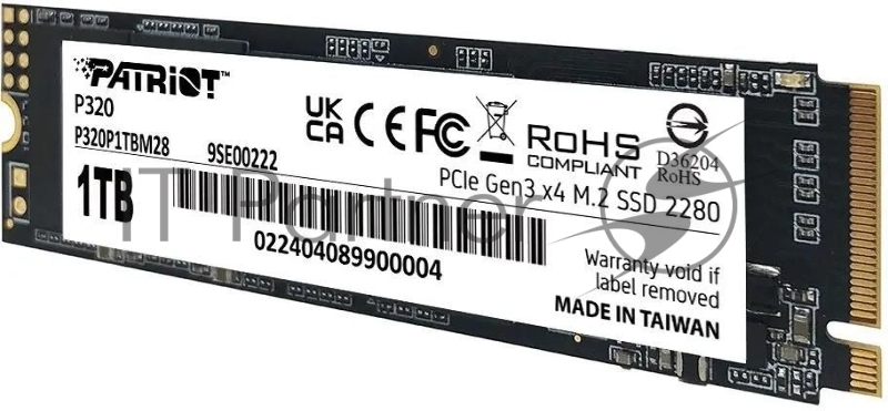 Накопитель SSD Patriot PCIe 3.0 x4 1TB P320P1TBM28 P320 M.2 2280