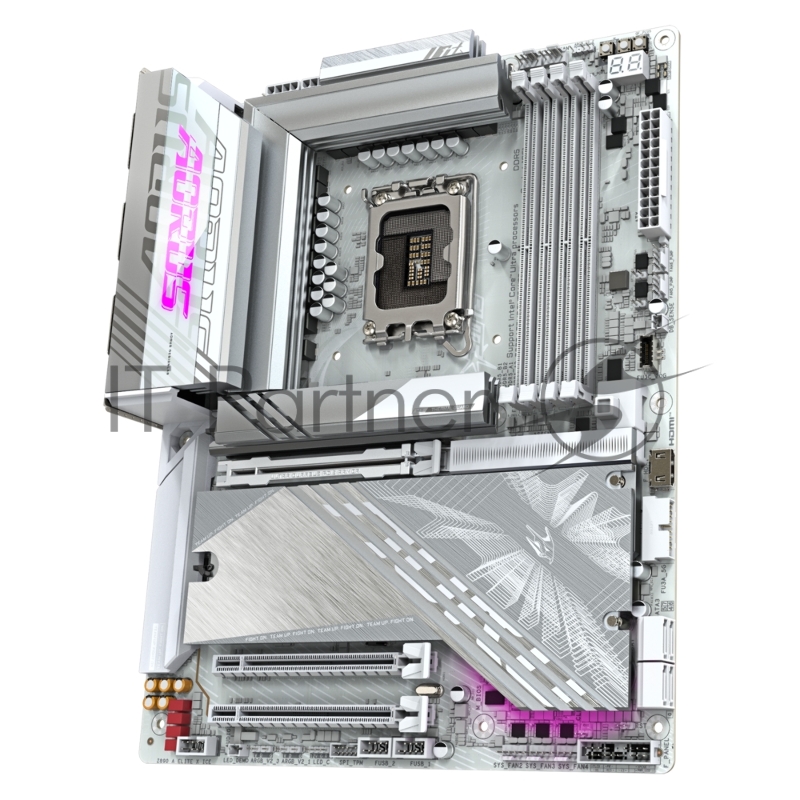Материнская плата GIGABYTE Z890 AORUS ELITE X ICE, LGA 1851, Intel Z890, 4xDDR5, 4xSATA, 5xM.2, 1xPCI-E 5.0 x16, 1xPCI-E 4.0 x4, 1xPCI-E 4.0 x1, 1x 2.5Gb LAN, 4xUSB-A 3.2 Gen 1, 2xUSB-A 3.2 Gen 2, 4xUSB-A 2.0, 1xUSB-C (Thunderbolt 4), 2x3.5 мм, 7.1,