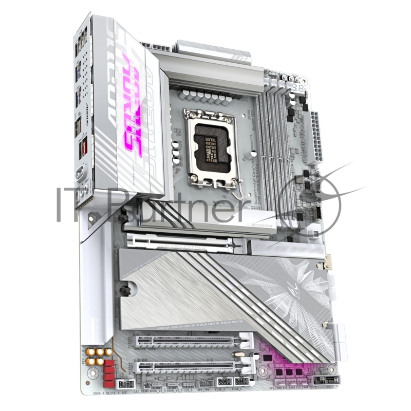 Материнская плата GIGABYTE Z890 AORUS ELITE X ICE, LGA 1851, Intel Z890, 4xDDR5, 4xSATA, 5xM.2, 1xPCI-E 5.0 x16, 1xPCI-E 4.0 x4, 1xPCI-E 4.0 x1, 1x 2.5Gb LAN, 4xUSB-A 3.2 Gen 1, 2xUSB-A 3.2 Gen 2, 4xUSB-A 2.0, 1xUSB-C (Thunderbolt 4), 2x3.5 мм, 7.1,