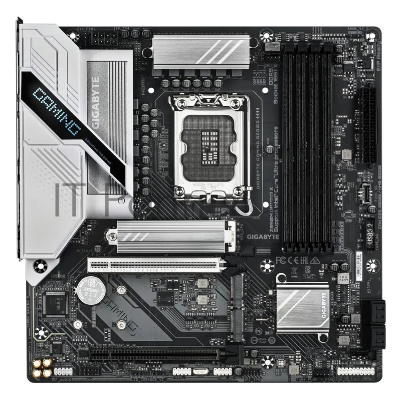 Материнская плата GIGABYTE Z890M GAMING X, LGA 1851, Intel Z890, 4xDDR5, 4xSATA, 3xM.2, 1xPCI-E 5.0 x16, 1xPCI-E 4.0 x16, 1xHDMI, 2xDisplayPort, 1x 2.5Gb LAN, 2xUSB-A 2.0, 3xUSB-A 3.2 Gen 1, 3x3.5 мм, 7.1, Micro-ATX