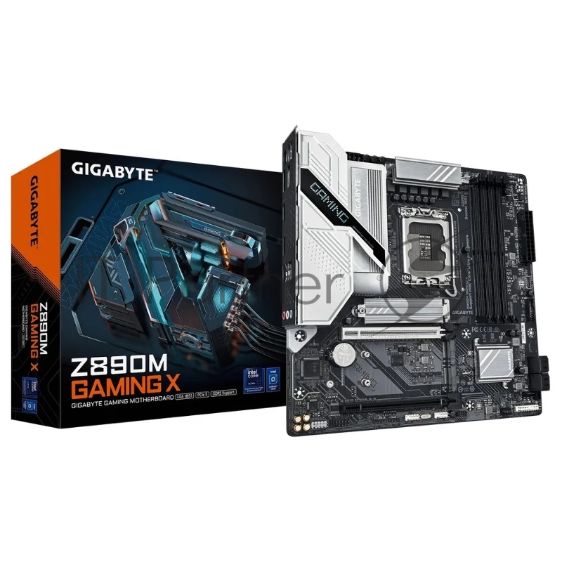 Материнская плата GIGABYTE Z890M GAMING X, LGA 1851, Intel Z890, 4xDDR5, 4xSATA, 3xM.2, 1xPCI-E 5.0 x16, 1xPCI-E 4.0 x16, 1xHDMI, 2xDisplayPort, 1x 2.5Gb LAN, 2xUSB-A 2.0, 3xUSB-A 3.2 Gen 1, 3x3.5 мм, 7.1, Micro-ATX