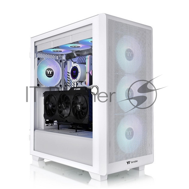 Корпус Thermaltake S250 TG ARGB Mid Tower Chassis (CA-1Y6-00M6WN-00) Snow White/Win1 SPCC/Tempered Glass* 1/CT120 ARGB White Fan*4/Brown Box