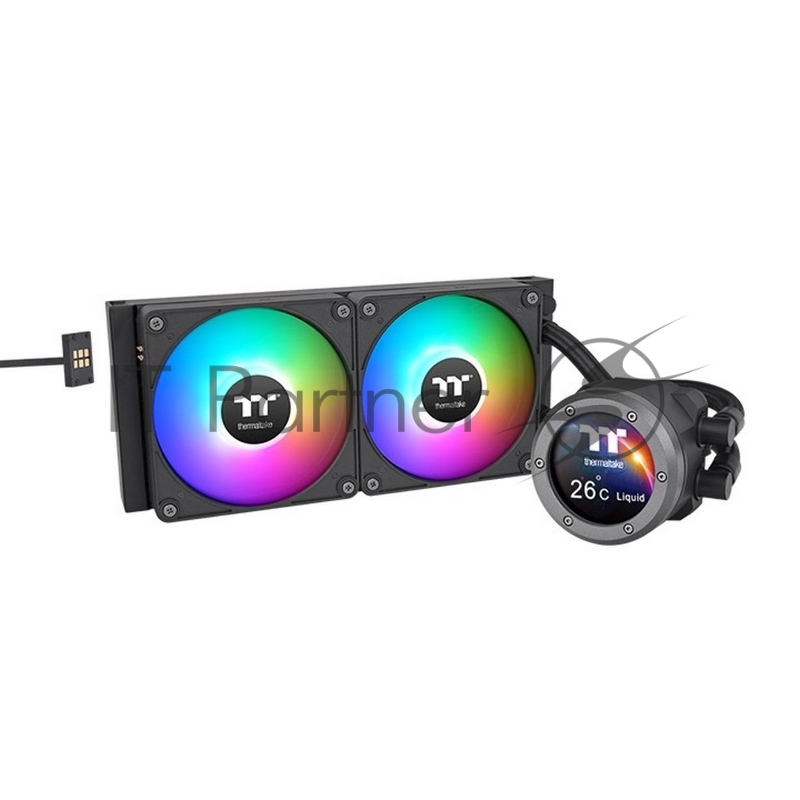 Жидкостная система охлаждения Thermaltake CL-W414-PL12SW-A All-In-One Liquid Cooler System/ARGB Fan 120*2/PWM 500-1500 rpm/Water Block 2.1 inch LCD