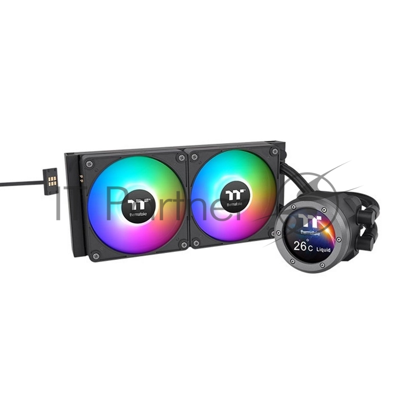 Жидкостная система охлаждения Thermaltake CL-W416-PL14SW-A All-In-One Liquid Cooler System/ARGB Fan 140*2/PWM 500-1800 rpm/Water Block 2.1 inch LCD