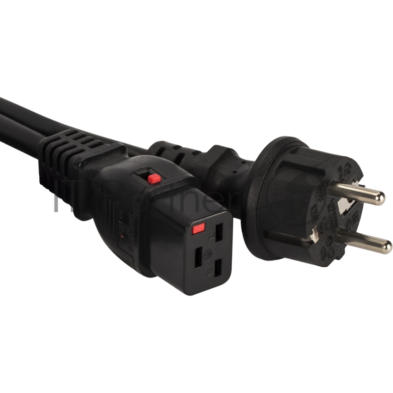 Шнур питания Lanmaster LAN-PP19L/SH-5.0-BK C19-Schuko проводник.:3x1.5мм2 5м 220В 16А черный