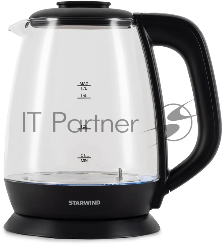 Чайник электрический Starwind SKS3036 1.7л. 2200Вт черный корпус: стекло
