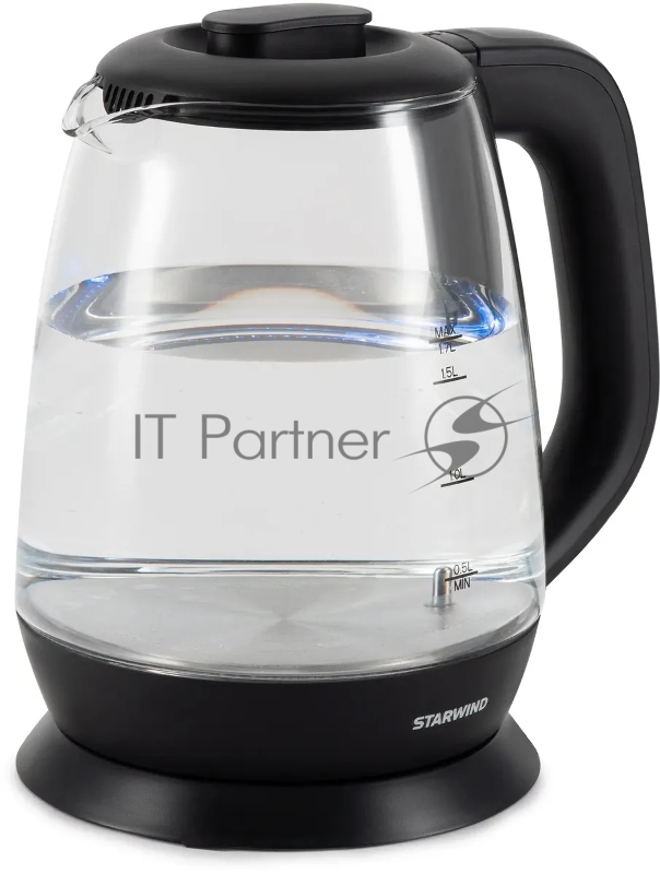 Чайник электрический Starwind SKS3036 1.7л. 2200Вт черный корпус: стекло