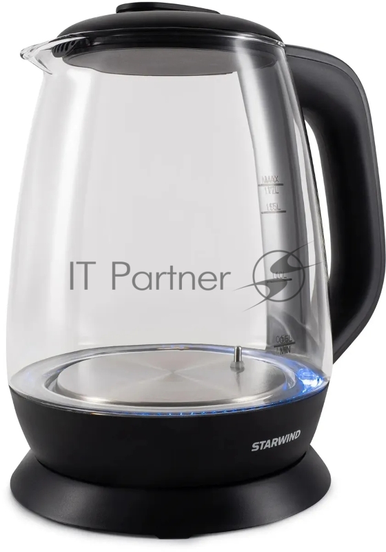 Чайник электрический Starwind SKS3036 1.7л. 2200Вт черный корпус: стекло