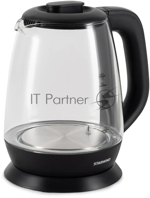 Чайник электрический Starwind SKS3036 1.7л. 2200Вт черный корпус: стекло