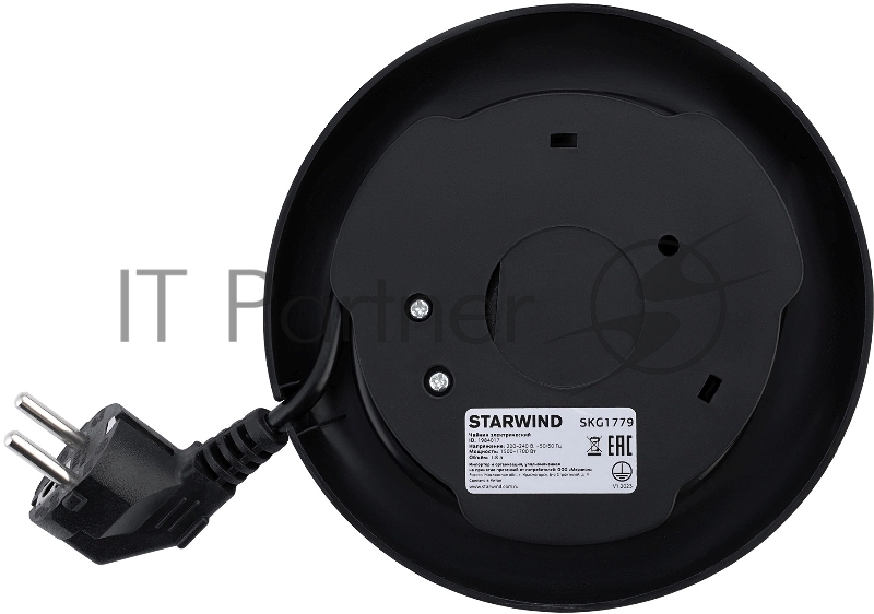 Чайник электрический Starwind SKG1779 1.8л. 1700Вт прозрачный/черный корпус: стекло