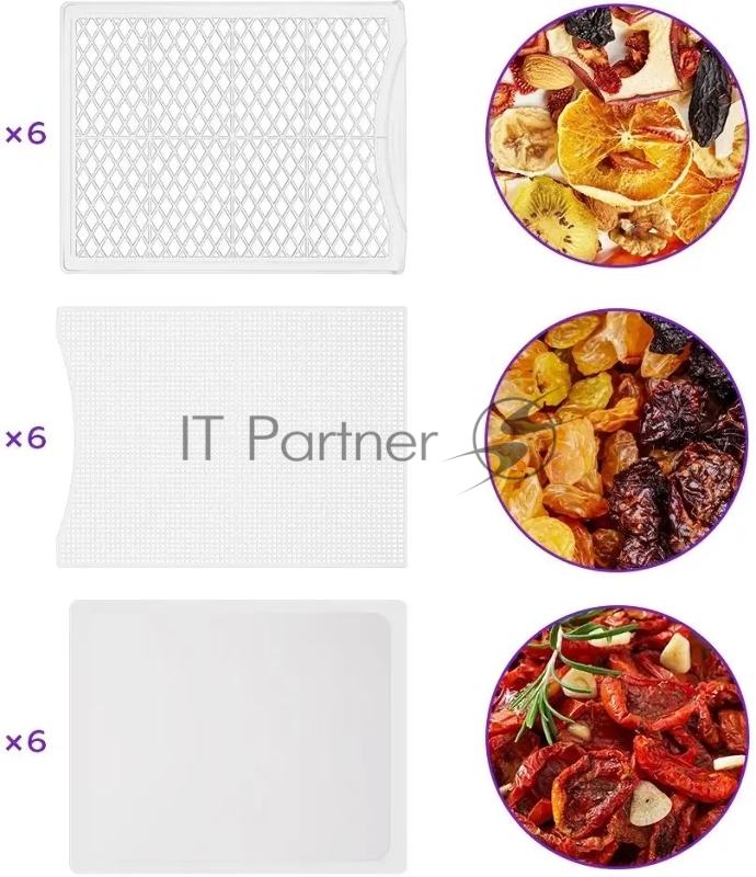 Сушка для фруктов и овощей Kitfort КТ-1969 18под. 800Вт черный