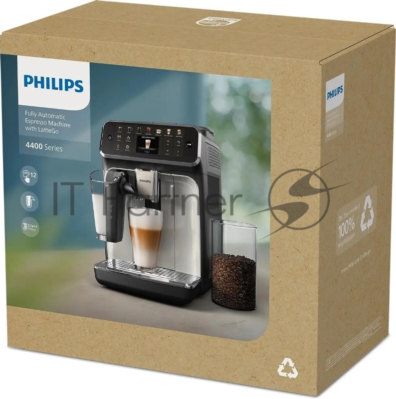 Кофемашина автоматическая Philips EP4446/70, черный, 1.8 л, 1500 Вт, 15 Бар