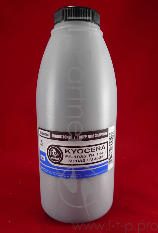 Тонер для Kyocera TK-1140, FS-1035/1135MFP, M2035/M2535 (фл. 300г) B&W Premium (Tomoegawa) фас. Росс