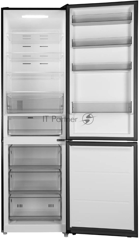 Холодильник Hyundai CC50073F черный, двухкамерный, 273/142л, морозилка снизу