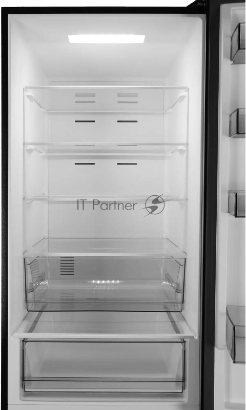 Холодильник Hyundai CC50073F черный, двухкамерный, 273/142л, морозилка снизу