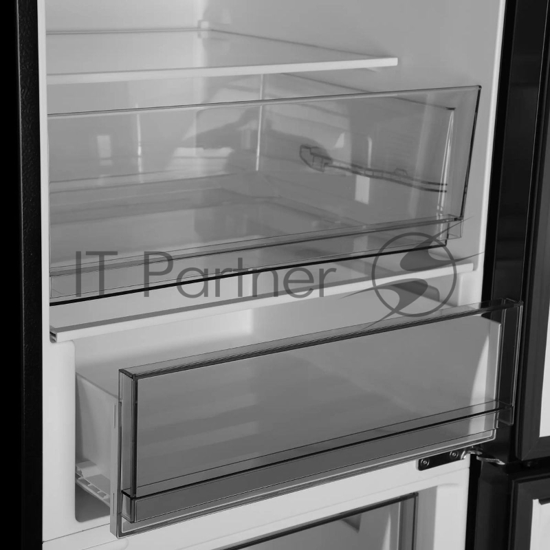 Холодильник Hyundai CC50073F черный, двухкамерный, 273/142л, морозилка снизу