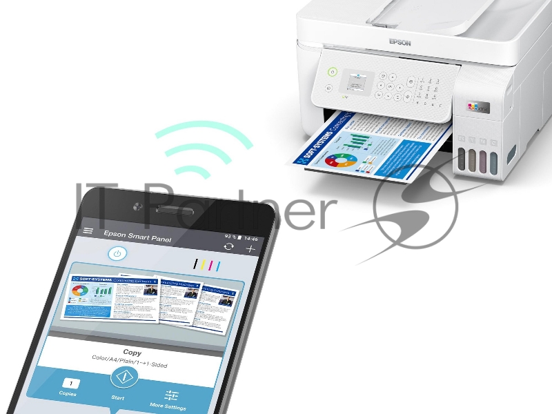 МФУ струйный Epson EcoTank L5296 (C11CJ65411) белый, A4, ч/б печ. 33стр/мин., цв. печ. 15стр/мин., 5760x1440 DPI, 2400х1200 DPI, USB, Ethernet, Wi-Fi