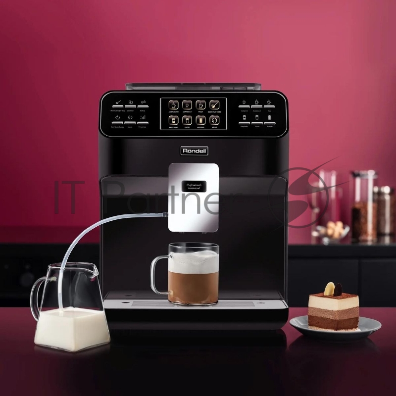 Кофемашина автоматическая Rondell RDE-1112 черный молотый/зерновой 1.6 л 1500 Вт 20 Бар