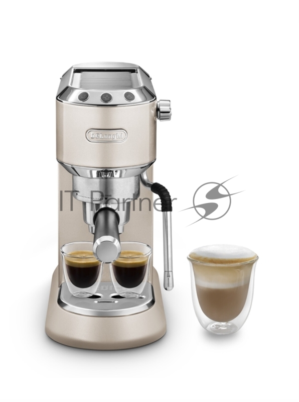 Кофеварка рожковая DeLonghi Dedica EC885.BG бежевый, исп. кофе - молотый, 1.1 л, 1300 Вт, 15 Бар.