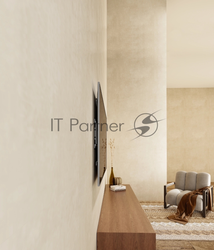 Кронштейн для телевизора Hyundai SL-F1 черный 43-90 макс.50кг настенный поворотно-выдвижной и наклонный