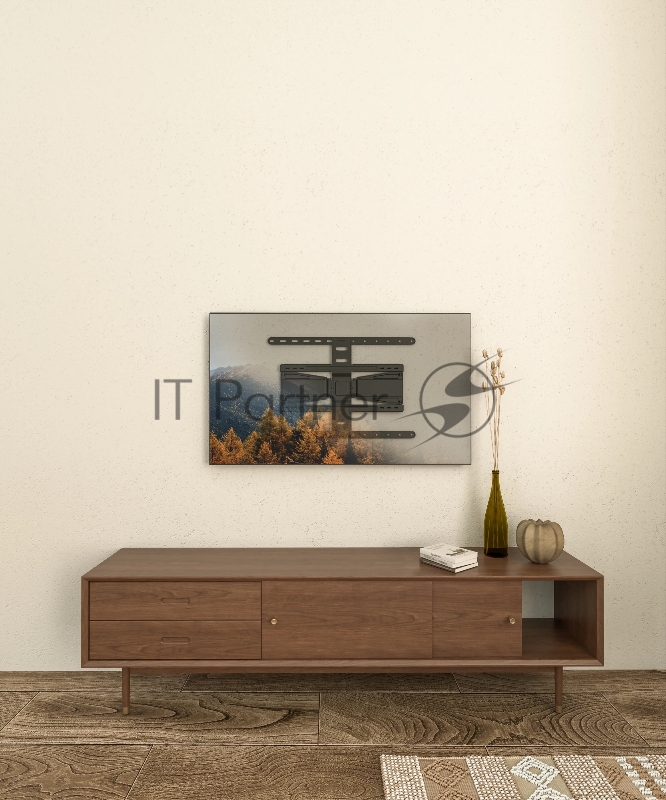 Кронштейн для телевизора Hyundai SL-F1 черный 43-90 макс.50кг настенный поворотно-выдвижной и наклонный