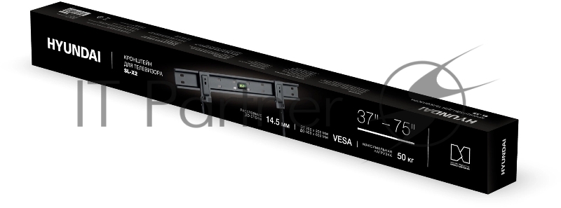 Кронштейн для телевизора Hyundai SL-X2 черный 37-75 макс.50кг настенный фиксированный