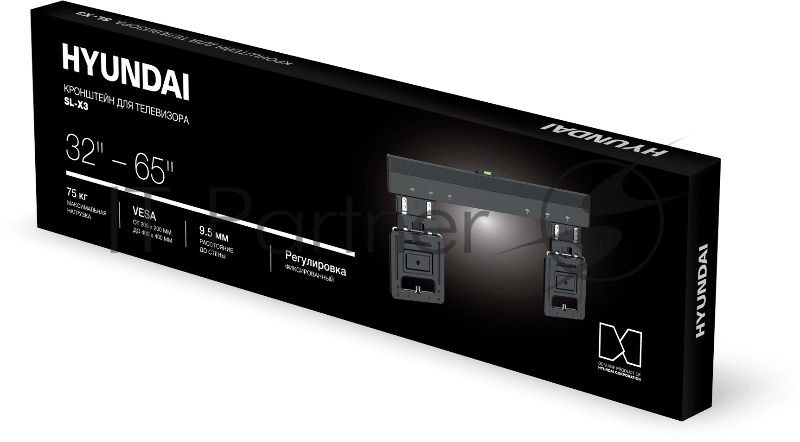 Кронштейн для телевизора Hyundai SL-X3 черный 32-65 макс.75кг настенный фиксированный