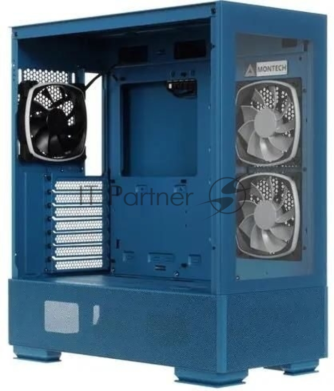 Корпус Montech SKY TWO MOROCCO голубой без БП ATX 4x120mm 2xUSB3.0 1xUSB3.1 audio bott PSU