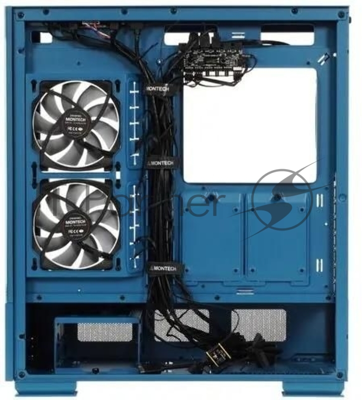 Корпус Montech SKY TWO MOROCCO голубой без БП ATX 4x120mm 2xUSB3.0 1xUSB3.1 audio bott PSU
