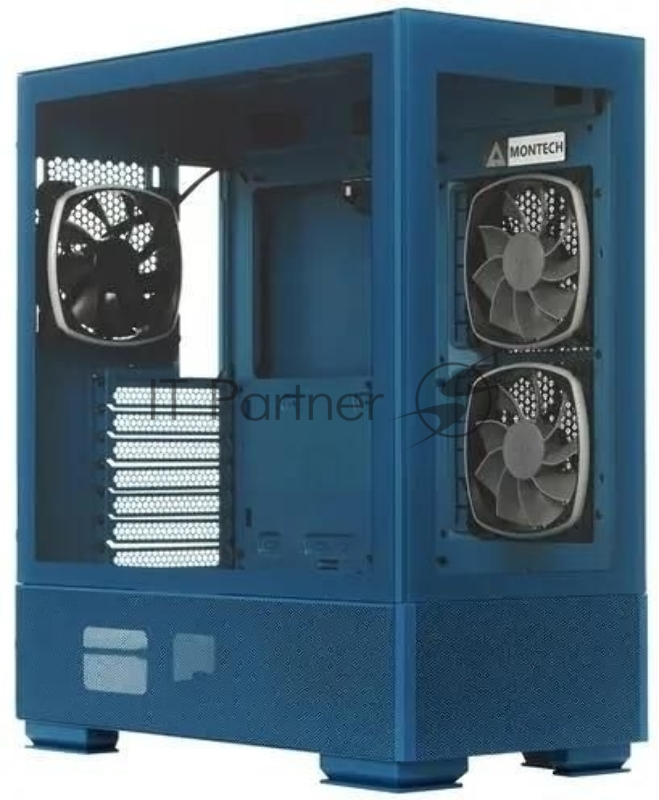 Корпус Montech SKY TWO MOROCCO голубой без БП ATX 4x120mm 2xUSB3.0 1xUSB3.1 audio bott PSU