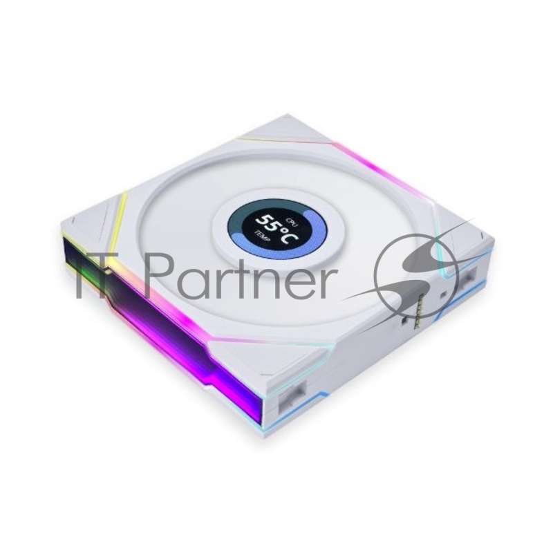 Вентилятор для корпуса Lian-Li Uni Fan TL 120 LCD ARGB 120х120x28 белый 7-pin 27дБ (G99.12TLLCD1W.00) Ret