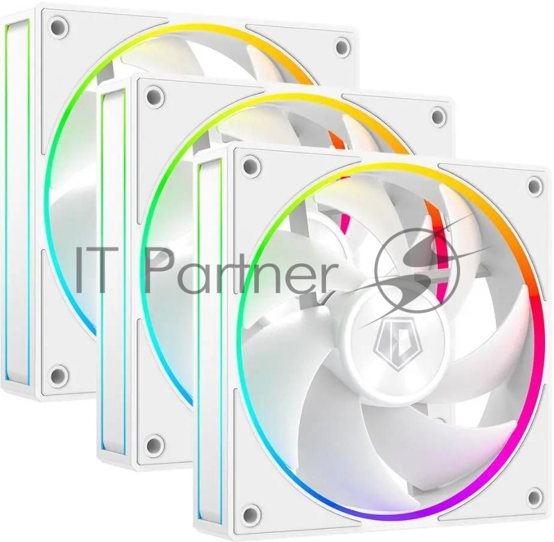 Вентилятор для корпуса ID-Cooling AF-127-ARGB-W Trio ARGB 120х120x27 белый 4-pin 30дБ (упак.:3шт) Ret