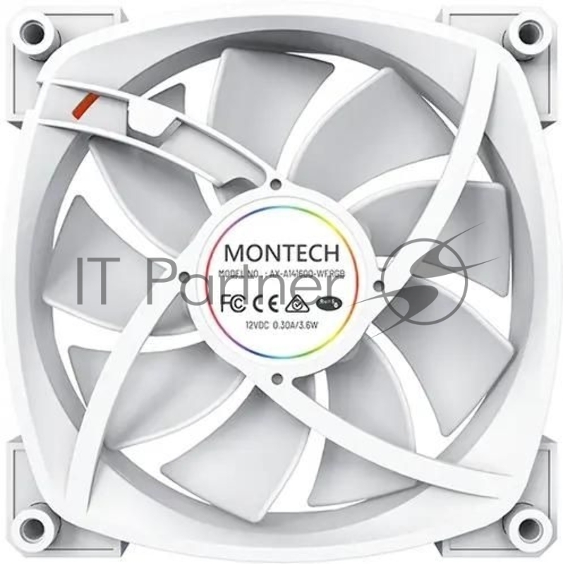 Вентилятор для корпуса Montech AX140 ARGB 140х140x25 белый 4-pin 27.9дБ (AX140 PWM WHITE) Ret