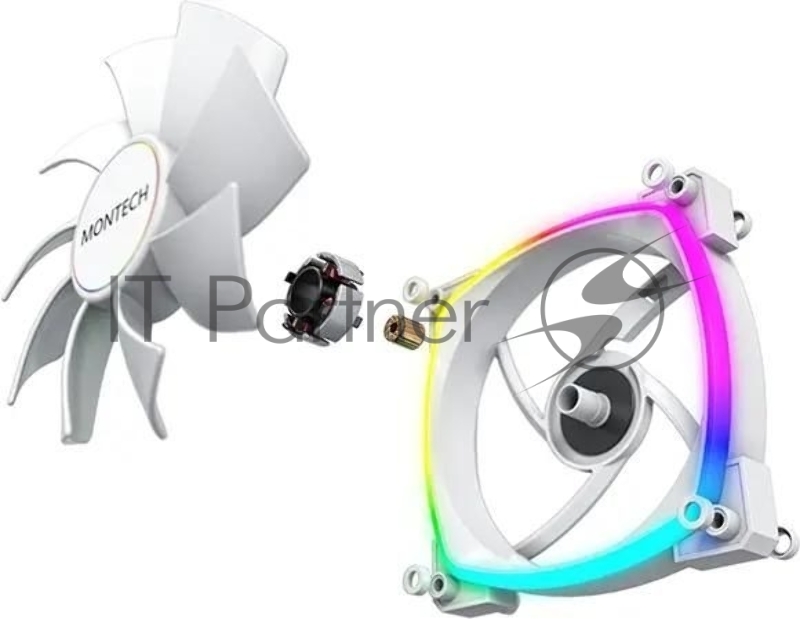 Вентилятор для корпуса Montech AX140 ARGB 140х140x25 белый 4-pin 27.9дБ (AX140 PWM WHITE) Ret