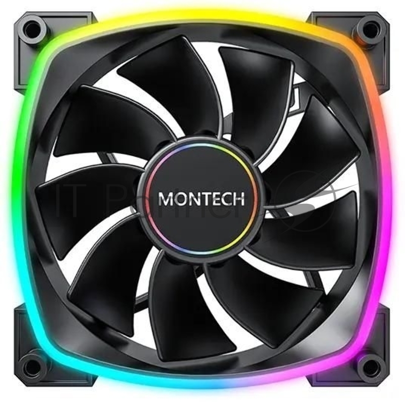 Вентилятор для корпуса Montech RX140 Reverse ARGB 140х140x25 черный 4-pin 27.9дБ (RX140 PWM BLACK) Ret
