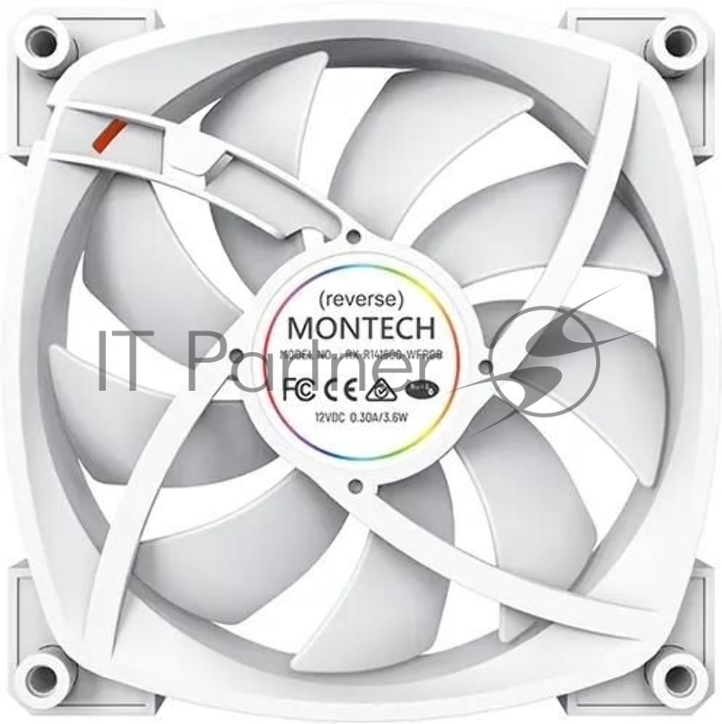 Вентилятор для корпуса Montech RX140 Reverse ARGB 140х140x25 белый 4-pin 27.9дБ (RX140 PWM WHITE) Ret
