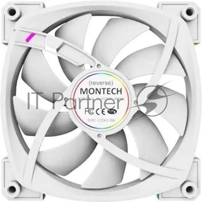 Вентилятор для корпуса Montech RX120 Reverse ARGB 120х120x25 белый 4-pin 27дБ (RX120 PWM WHITE) Ret
