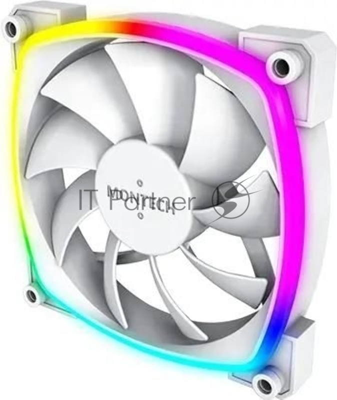 Вентилятор для корпуса Montech AX120 ARGB 120х120x25 белый 4-pin 27дБ (упак.:3шт) (AX120 PWM WHITE 3 IN 1) Ret