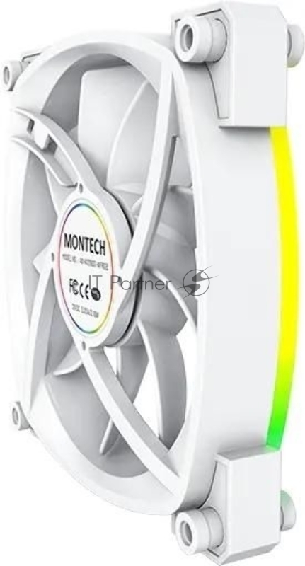 Вентилятор для корпуса Montech AX120 ARGB 120х120x25 белый 4-pin 27дБ (упак.:3шт) (AX120 PWM WHITE 3 IN 1) Ret