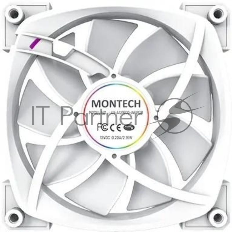 Вентилятор для корпуса Montech AX120 ARGB 120х120x25 белый 4-pin 27дБ (AX120 PWM WHITE) Ret