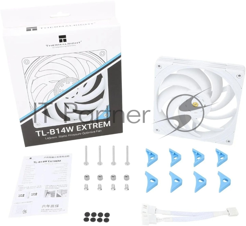 Вентилятор для корпуса Thermalright TL-B14W Extreme 140х140x25 белый 4-pin 31.4дБ (упак.:1шт) (TL-B14W-EX) Ret