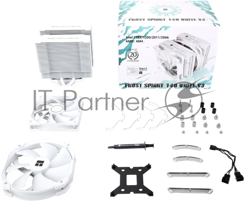 Устройство охлаждения(кулер) Thermalright Frost Spirit 140 V3 Soc-AM5/AM4/1151/1200/1700 белый 4-pin 19-25.6dB Al+Cu 1000gr Ret (FS140-WH-V3)