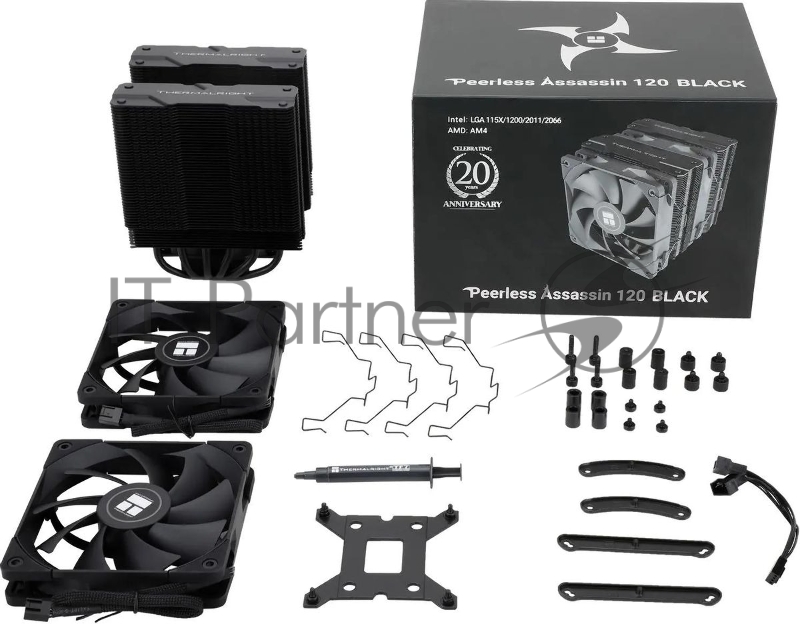Устройство охлаждения(кулер) Thermalright Peerless Assassin 120 Soc-AM5/AM4/1151/1200/1700 черный 4-pin 25.6dB Al+Cu 750gr Ret (PA120-BLACK)